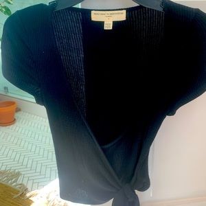 Project social T black wrap top